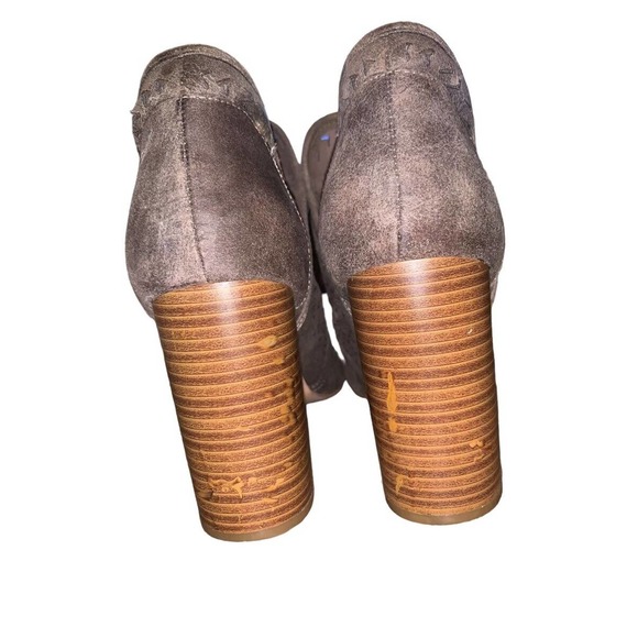 Fergalicious by Fergie Doe Grey Harvey Ankle Open Toe Booties Size 9.5 - Picture 6 of 11